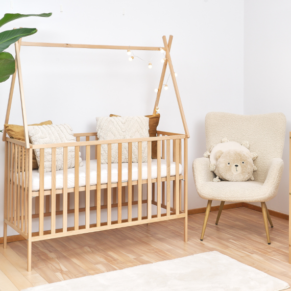 Drewniane łóżeczko niemowlęce 120×60 TIPI